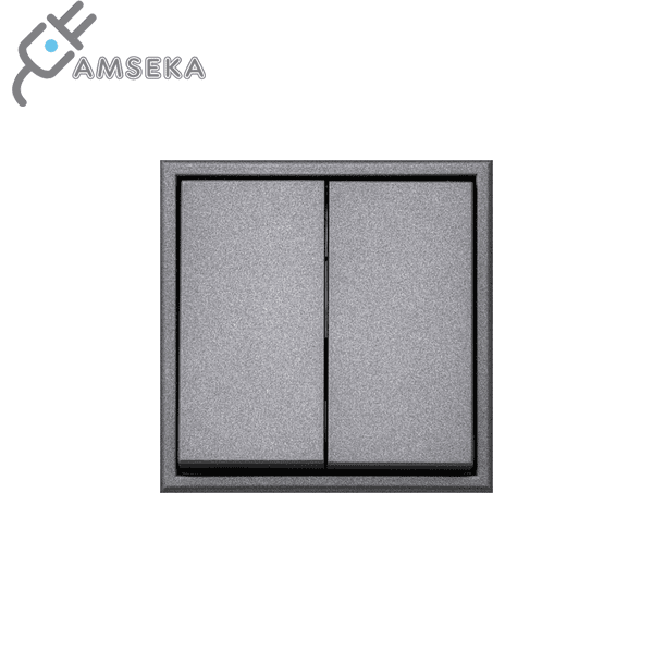 Impulsinis perjungiklis MODERN, 2 klavišų, 10 A, juodas matinis, Liregus