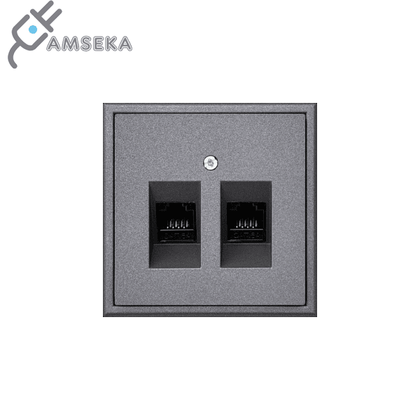 Kompiuterio lizdas MODERN, 2× RJ45 Cat.6A, juodas matinis, Liregus
