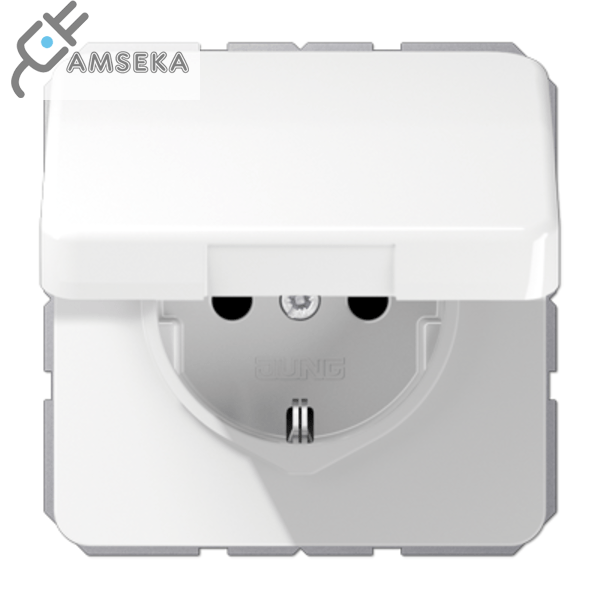 Kištukinis lizdas su dangteliu IP44, baltas JUNG CD500