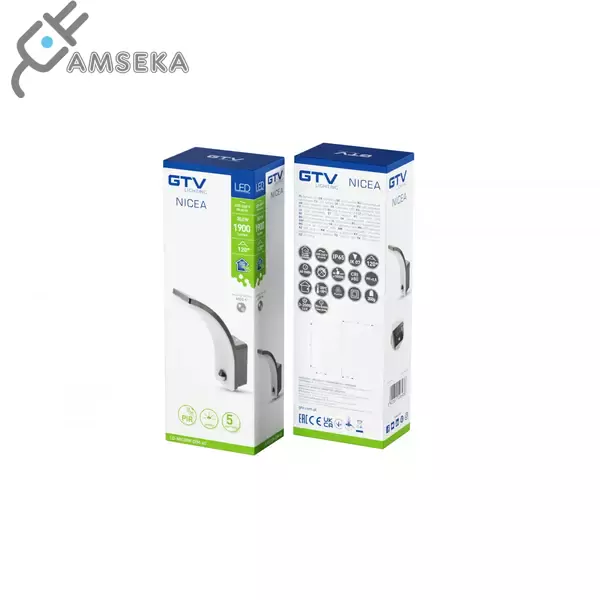 20W LED Sieninis šviestuvas GTV NICEA, su judesio davikliu, juodas. IP65 6