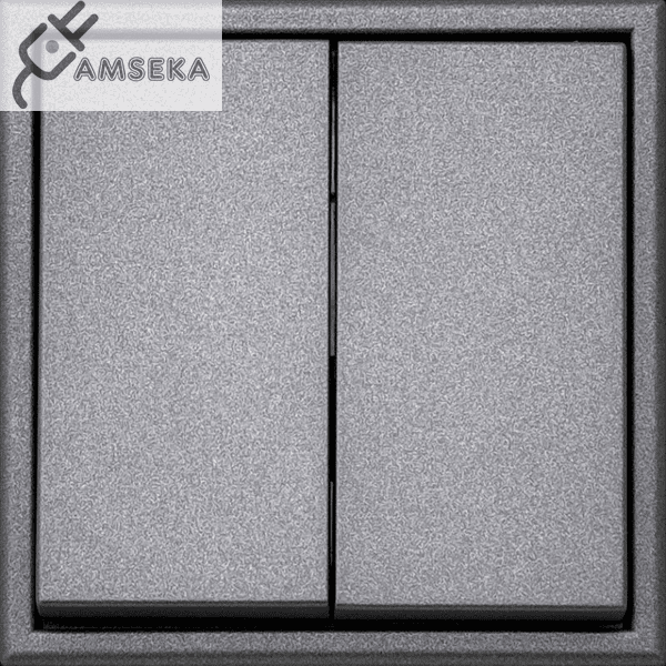 Jungiklis MODERN, 2 klavišų, 10 A, juodas matinis, Liregus