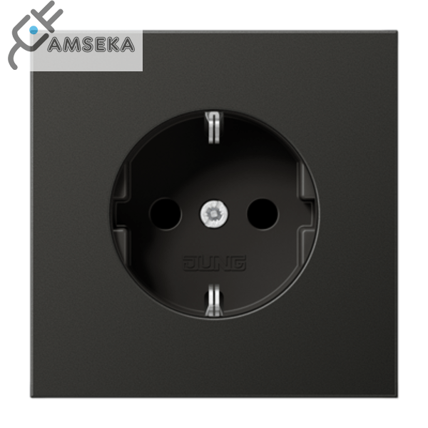 Kištukinis lizdas su įžeminimu, aliuminis antracitas JUNG LS990