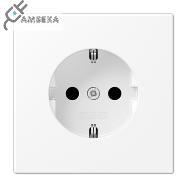 Kištukinis lizdas su įžeminimu, baltas matinis JUNG LS990