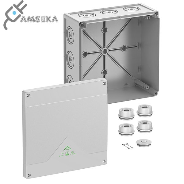 Dėžutė Abox 350-L 252x252x12 IP66 pilka 