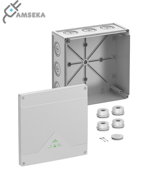 Dėžutė Abox 350-L 252x252x12 IP66 pilka 