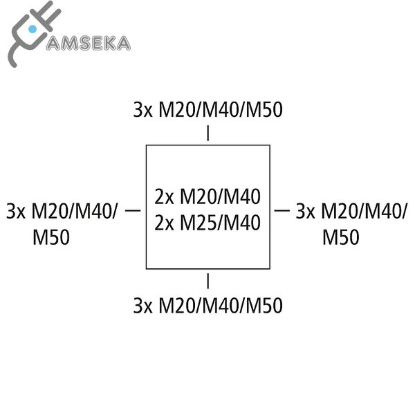 Dėžutė Abox 350-L 252x252x12 IP66 pilka  1