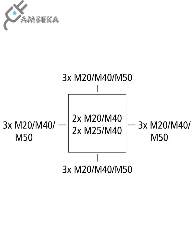 Dėžutė Abox 350-L 252x252x12 IP66 pilka  1