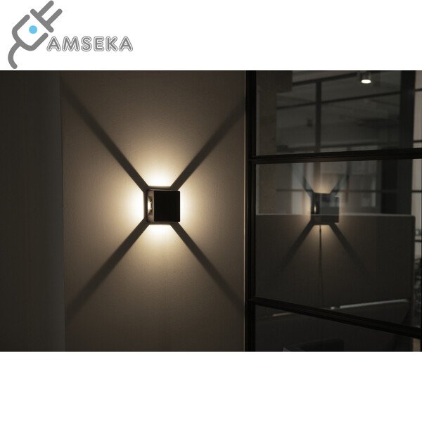 6W sieninis šviestuvas Kanlux REFAZI LED, juodos spalvos, IP54, 4000K 5