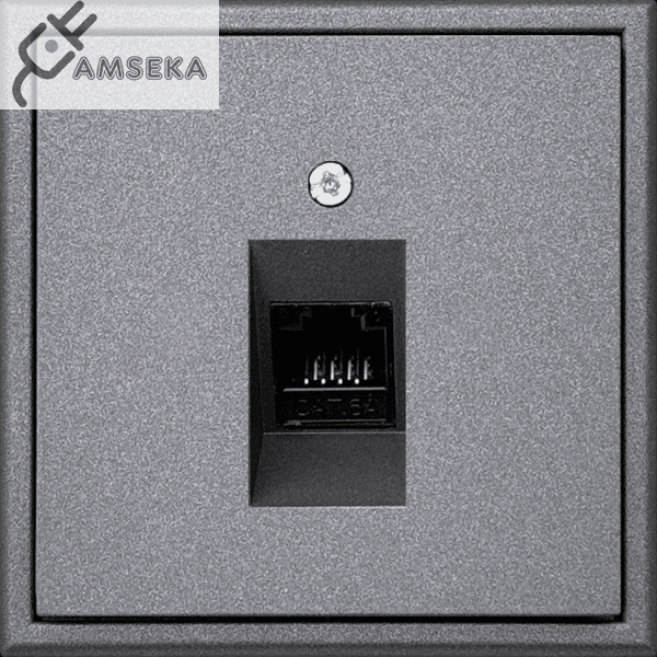 Kompiuterio lizdas MODERN, 1× RJ45 Cat.6A, juodas matinis, Liregus