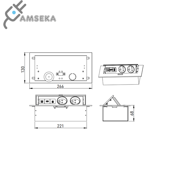 Stalinis prailgintuvas įleidžiamas GTV, baltos spalvos 1
