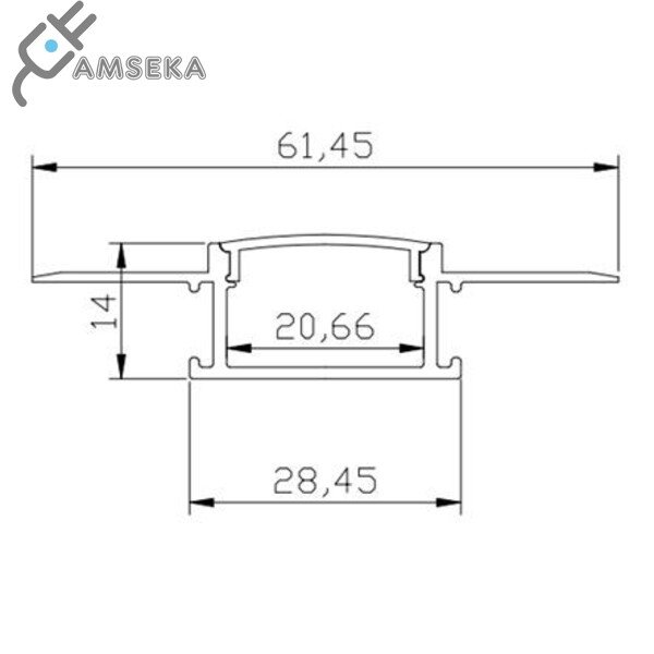 LED juostos profilis 022W, 3m 1
