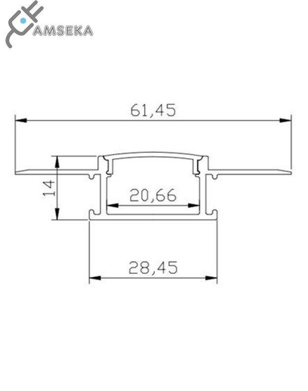 LED juostos profilis 022W, 3m 1
