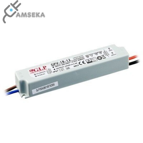 18W LED MAITINIMO ŠALTINIS GLP 12V IP67