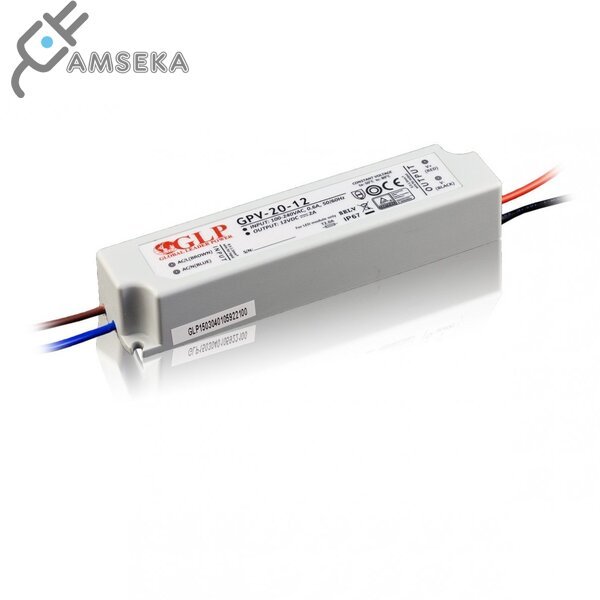 20W LED MAITINIMO ŠALTINIS GLP 12V IP67