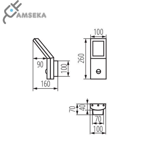 9.5W LED SIENINIS ŠVIESTUVAS KANLUX SEVIA, SU JUDESIO DAVIKLIU, JUODAS, IP44, 4000K 2