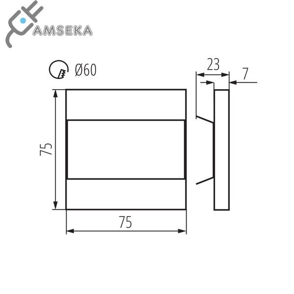 Įmontuojamas šviestuvas Kanlux Terra W-WW, 0.8W, LED, 3000K 2