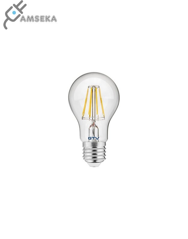 8W LED filamentinė lemputė GTV, 3000K, A60, E27