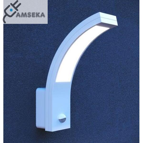 10W LED sieninis šviestuvas GTV PARIS, su judesio davikliu, baltos spalvos, IP54, 4000K 1