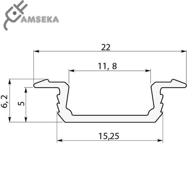 2M įleidžiamas LED profilis GLAX, sidabrinės spalvos 3