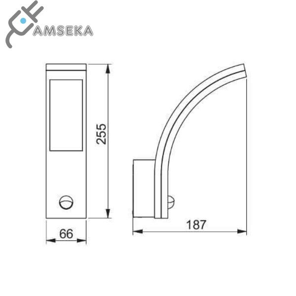 10W LED SIENINIS ŠVIESTUVAS GTV PARIS, SU JUDESIO DAVIKLIU, JUODAS. IP54, 4000K 1