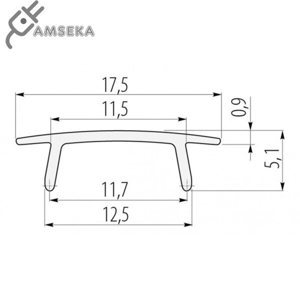 2M LED GLAX profilio matinis dangtelis 1