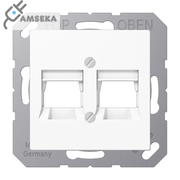 Dangtelis dvigubas AMP RJ45 lizdui, baltas JUNG A/AS500