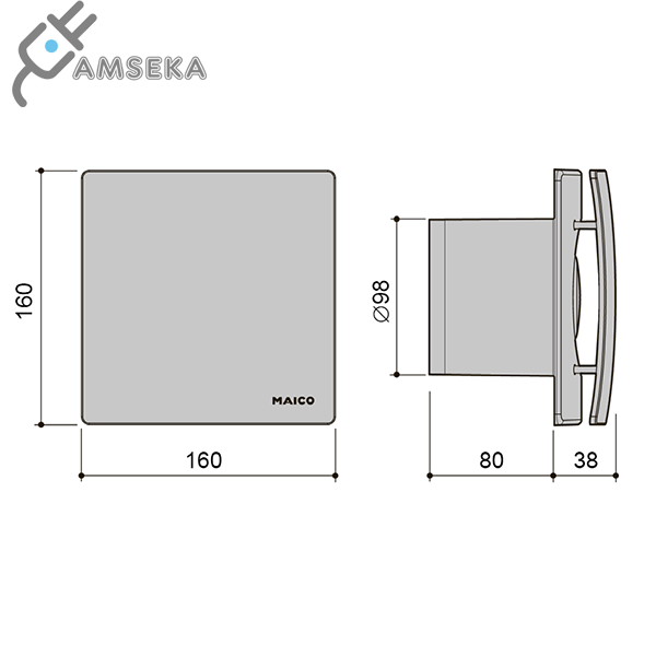 Ventiliatorius Maico AWB100TC su laiko rėle 1