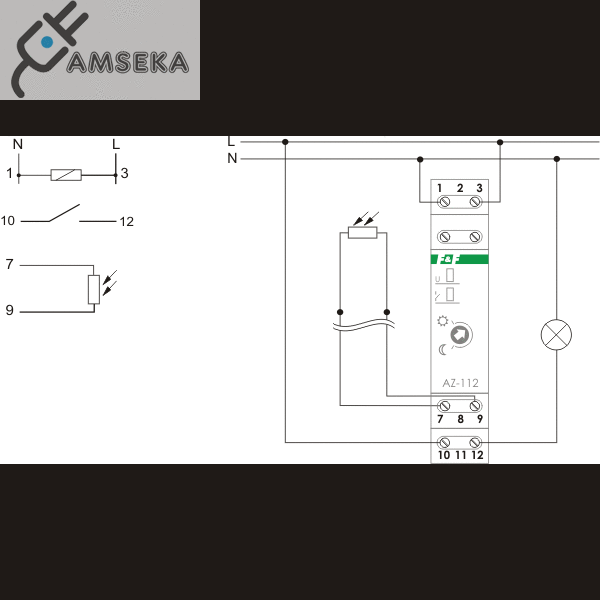 Foto rėlė 16A AZ-112 su jutikliu F&F 1