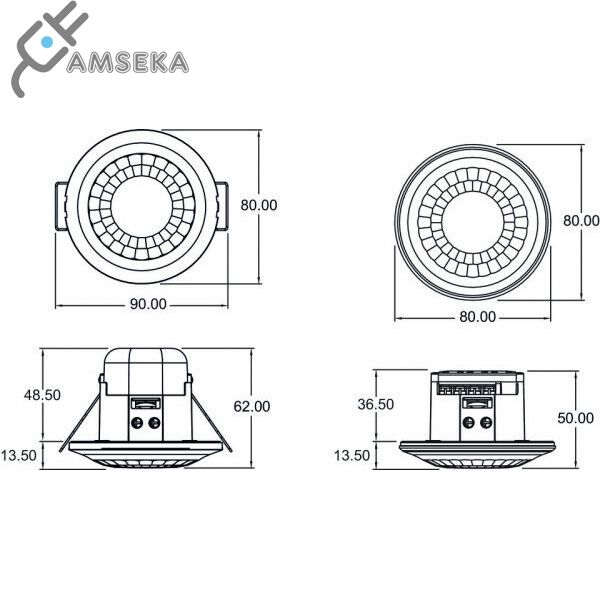 Įleidžiamas judesio daviklis LUXA WHITE IP54 5