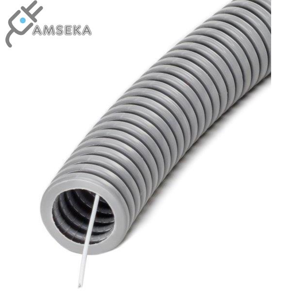 Gofruotas instaliacinis vamzdis EXL, ∅16, su viela, pilkas 50m