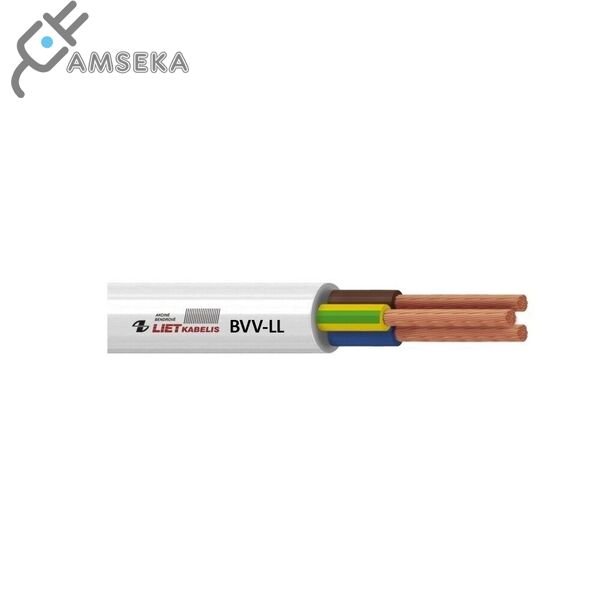 Kabelis BVV-LL 2x2.5mm² baltas