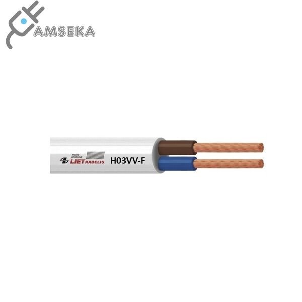 Kabelis H03VV-F 3x0,5mm² baltas