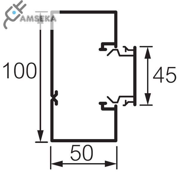 Instaliacinis kanalas su dangčiu 100x50mm Legrand 1