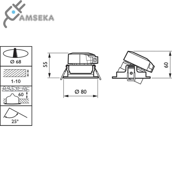 6W LED šviestuvas Philips RS061B, 3000K 2