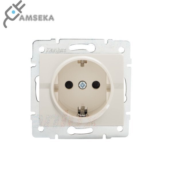 Kištukinis lizdas Kanlux Logi, su įžem., dramblio kaulo spalvos