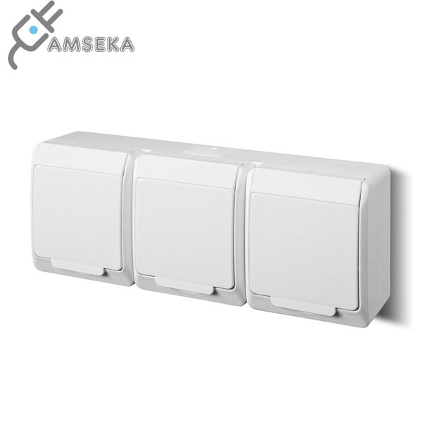 Hermetinis 3 vietų kištukinis lizdas v/t Hermes IP44 Elektroplast