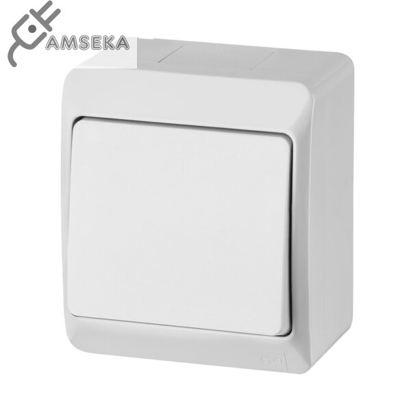 Jungiklis 1 klavišo Hermes IP44, baltas Elektroplast