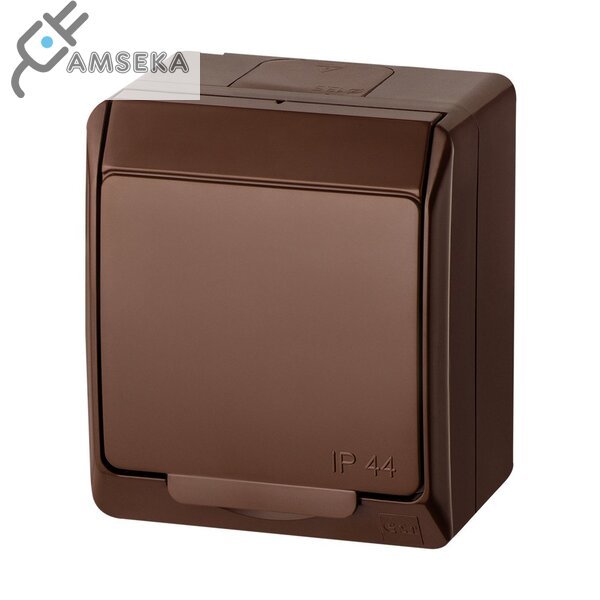 Hermetinis kištukinis lizdas v/t Hermes IP44, rudas Elektroplast
