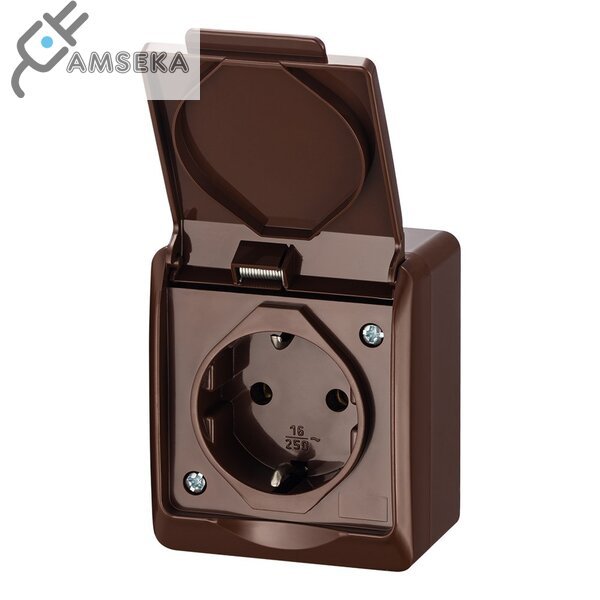 Hermetinis kištukinis lizdas v/t Hermes IP44, rudas Elektroplast 1