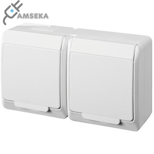 Hermetinis 2 vietų kištukinis lizdas v/t Hermes IP44 Elektroplast