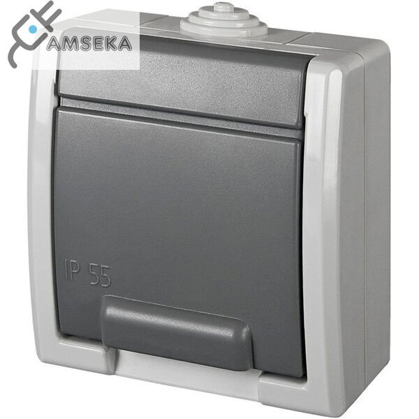 Kištukinis lizdas v/t Aquant IP55 16A pilkas Elektroplast 1