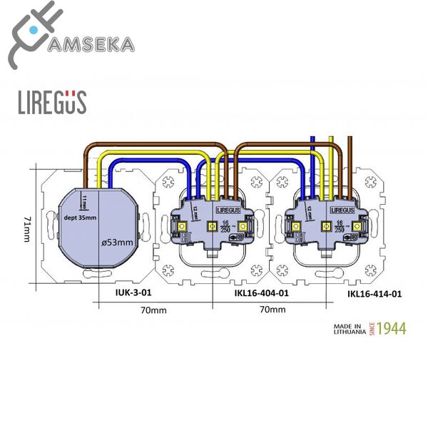 Kižtukinis lizdas & USB A+C įkroviklis Liregus EPSILON 3