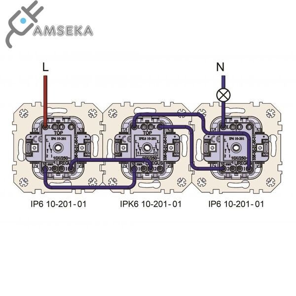 Kryžminis perjungiklis 1kl., Liregus EPSILON "Prof." 2