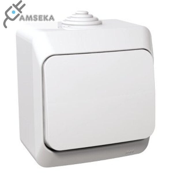 Perjungiklis Schneider Cedar Plus, 1kl., IP44, baltos spalvos