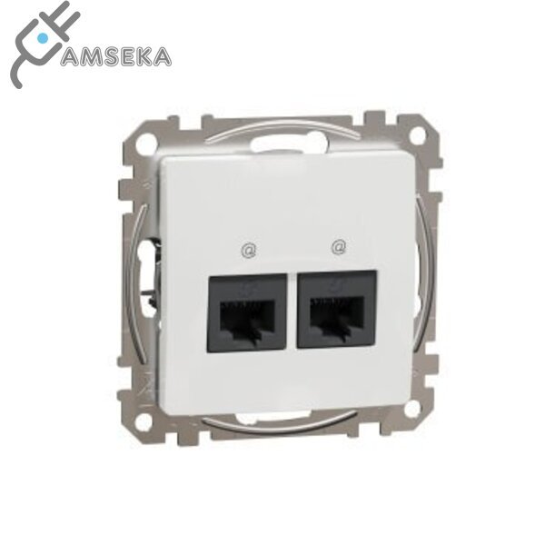 Kompiuterinis lizdas Sedna Design & Elements, 2 vietų, baltos spalvos