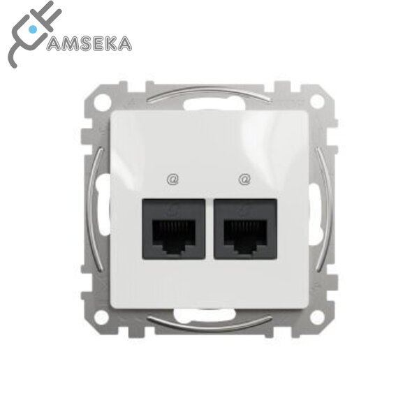 Kompiuterinis lizdas Sedna Design & Elements, 2 vietų, baltos spalvos 1