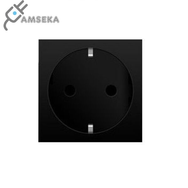 Kištukinis lizdas su įžeminimu, juodas, SPRING