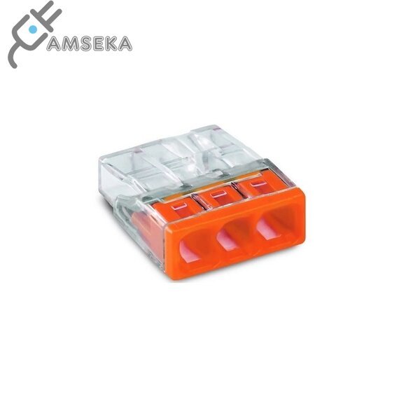 Monolitinių laidų jungtis  3x0,5-2,5 mm² Wago