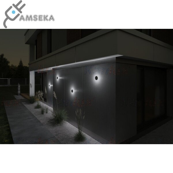 8W sieninis šviestuvas Kanlux FORRO LED, grafito spalvos, IP54, 4000K 5