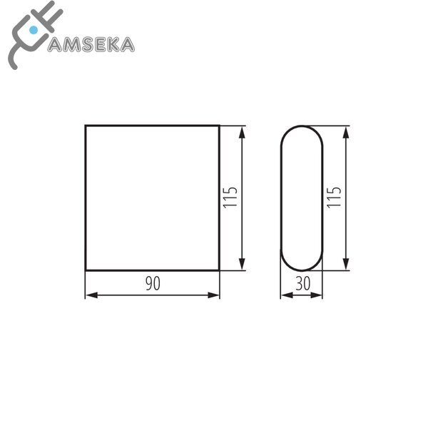 8W sieninis šviestuvas Kanlux GARTO LED, grafito spalvos, IP54, 4000K 6